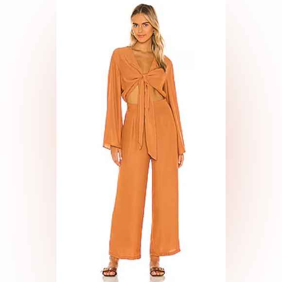 SNDYS Pluto Jumpsuit in Rust - Picture 1 of 2